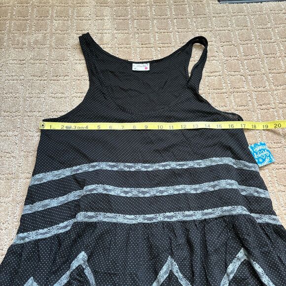 Intimately Free People Trapeze Lace Slip Dress Tunic Women's S Black Printed NWT - Picture 11 of 13